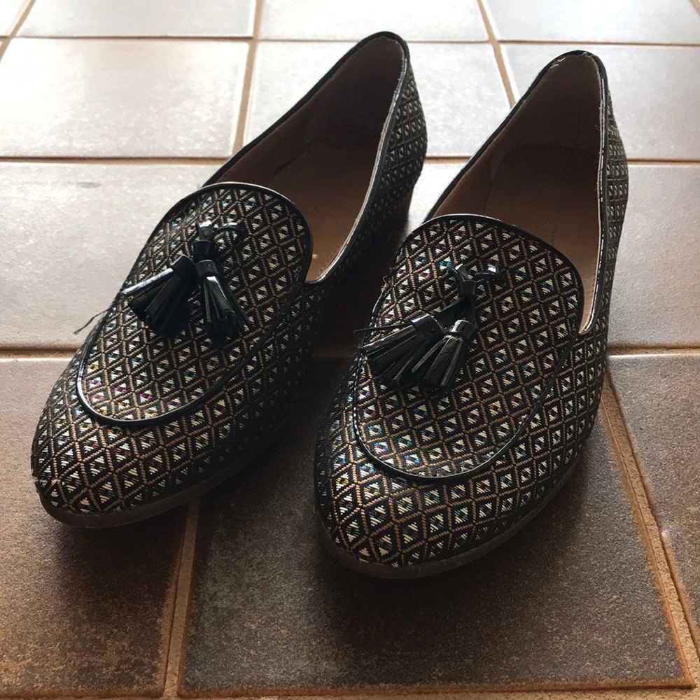 Jacquard Stacked-Heel Loafers